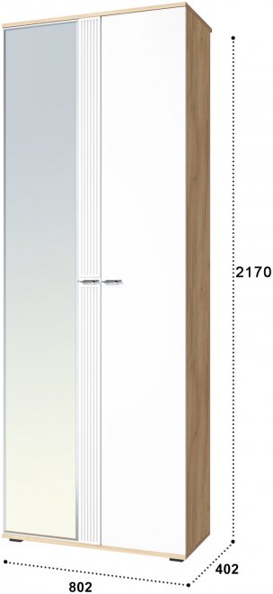 Шкаф Эмилия ЭЛ-13К дуб крафт золотой / меренга
