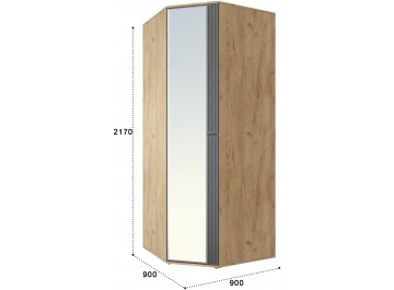 Распашной шкаф Эмилия ЭЛ-17К дуб крафт золотой / графит