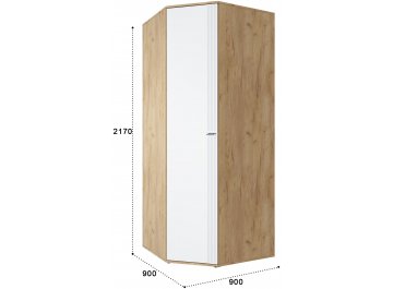 Распашной шкаф Эмилия ЭЛ-17К дуб крафт золотой / меренга