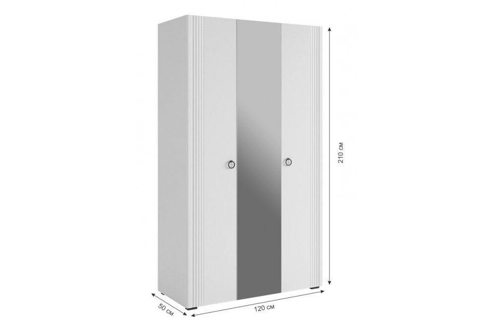 Шкаф Ева 105.02 белое дерево / белый матовый