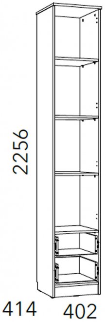 Шкаф Фанк НМ 013.01-02 М1 с ящиками белый / дуб сонома