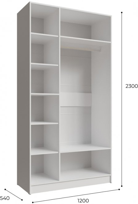 Шкаф 1,2м Мадрид с зеркалом белый