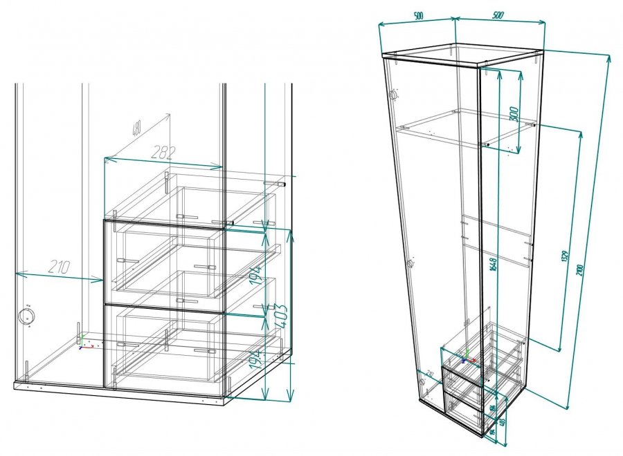 Шкаф Мебелайн-1 колонка левая венге / дуб молочный