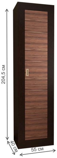 Шкаф Мебелеф-1 левый венге / индиан эбони темный