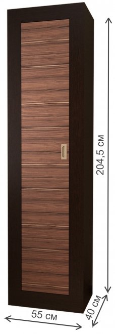 Шкаф Мебелеф-1 правый венге / индиан эбони темный
