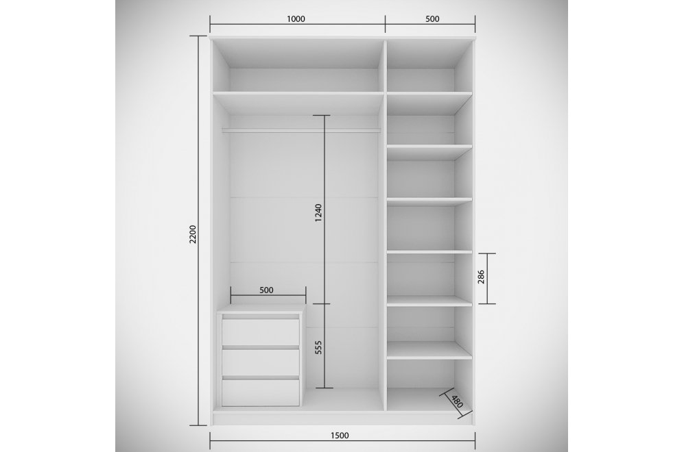 Шкаф Мика 150 белый ЛДСП