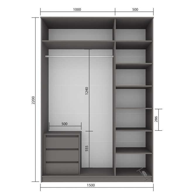 Шкаф Мика 150 графит