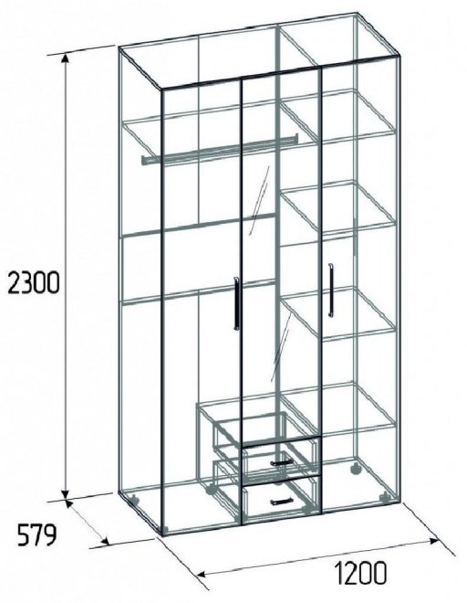 Шкаф Монако 444 Atelier светлый