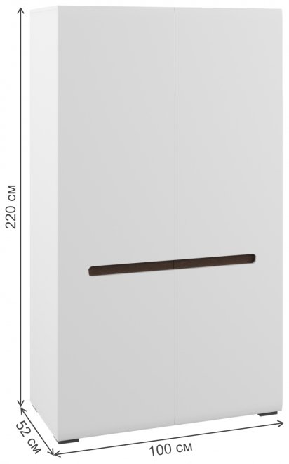 Шкаф Амбра 2Д белый глянец / белый