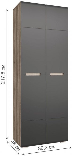 Шкаф Наоми ШК-20 дуб каньон / графит нубук