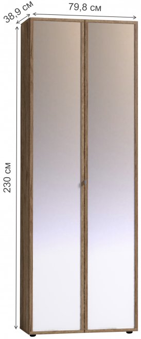 Шкаф Nature 92 с зеркалом дуб табачный craft