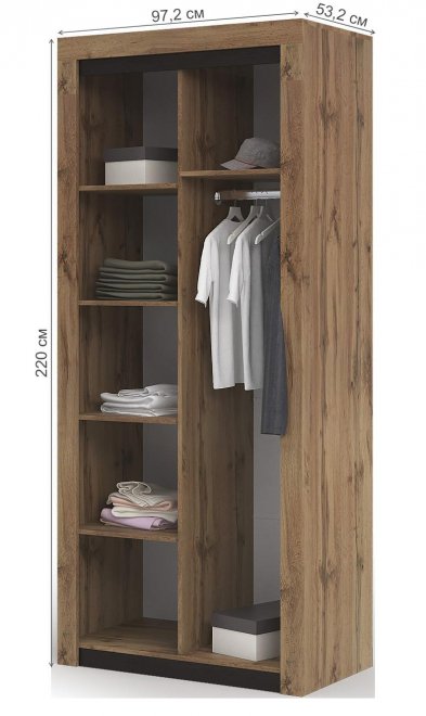 Шкаф Паола ШК 701 дуб крафт золото