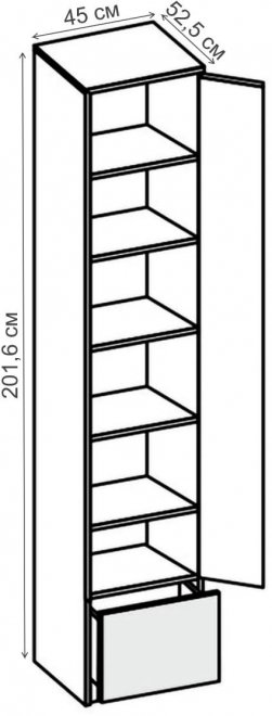 Шкаф Бриз Квадрат ясень светлый / шоколад
