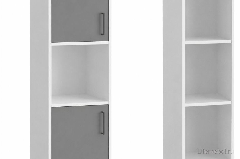 Шкаф-пенал Оскар ОС-02 белый структурный / графит