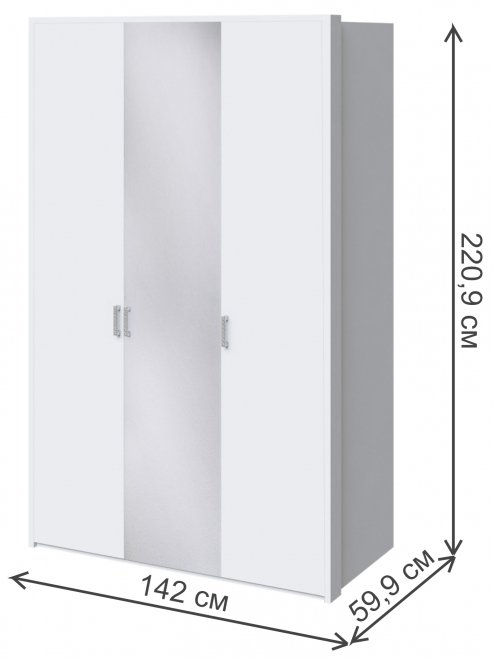 Шкаф Белла белоснежный глянец