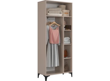 Распашной шкаф Рич кашемир / фрапучино матовый / черный