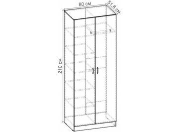 Шкаф для одежды Рио-2.11 ШР.053.800-01 венге цаво / дуб молочный