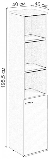 Шкаф SG.832 правый белый / дуб темный