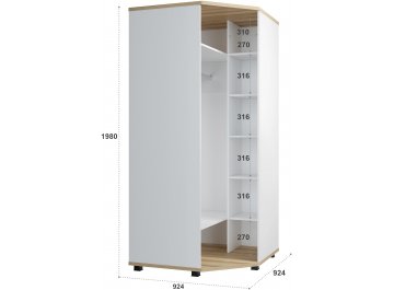 Распашной шкаф Скайлайт СЛ-1К блэквуд ячменный / белый / меренга