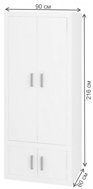 Шкаф Той 90/ 60 Д ШБЕ шамони / белый