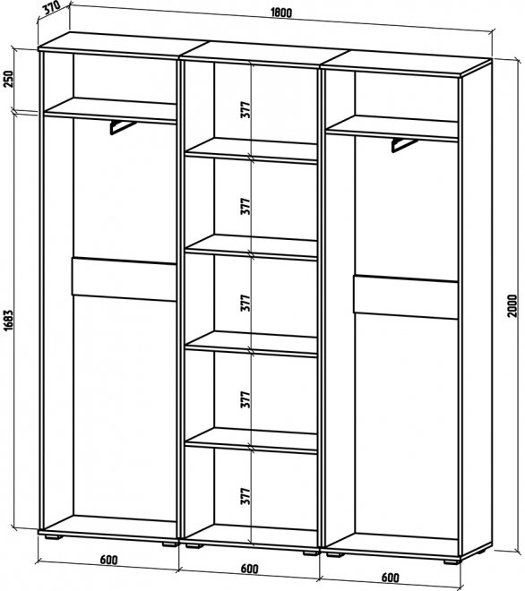 Шкаф Тунис-9 дуб сонома / белый