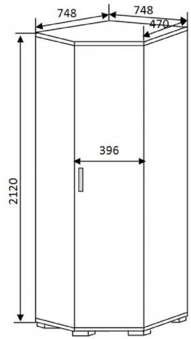Шкаф угловой Белла венге / ясень белый