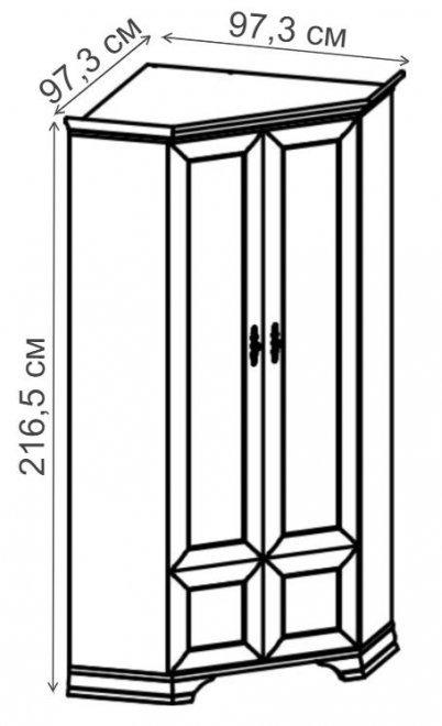Шкаф угловой Kentaki S320-SZFN2D белый