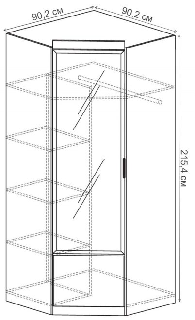 Шкаф угловой Ронда №309 венге / белый