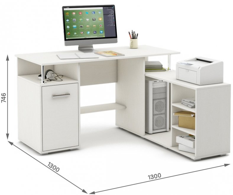 Компьютерный стол Амбер-10 белый