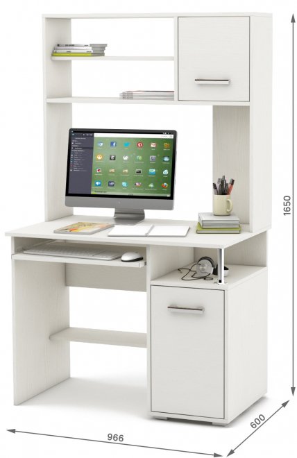 Компьютерный стол Амбер-13К белый