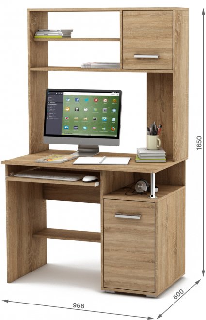 Компьютерный стол Амбер-13К дуб сонома
