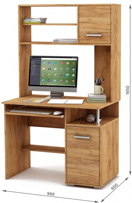 Компьютерный стол Амбер-13К дуб золотистый