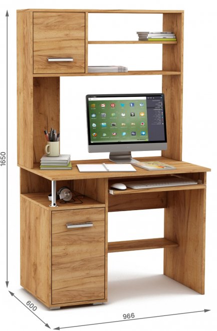 Компьютерный стол Амбер-14К дуб золотистый