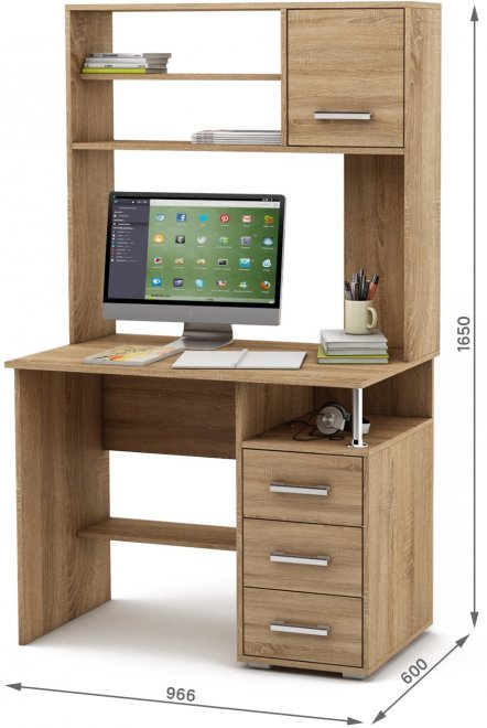 Компьютерный стол Амбер-15 дуб сонома