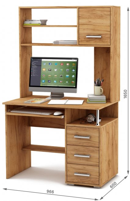 Компьютерный стол Амбер-15К дуб золотистый