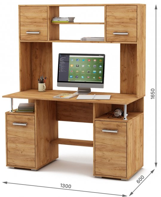 Компьютерный стол Амбер-17 дуб золотистый