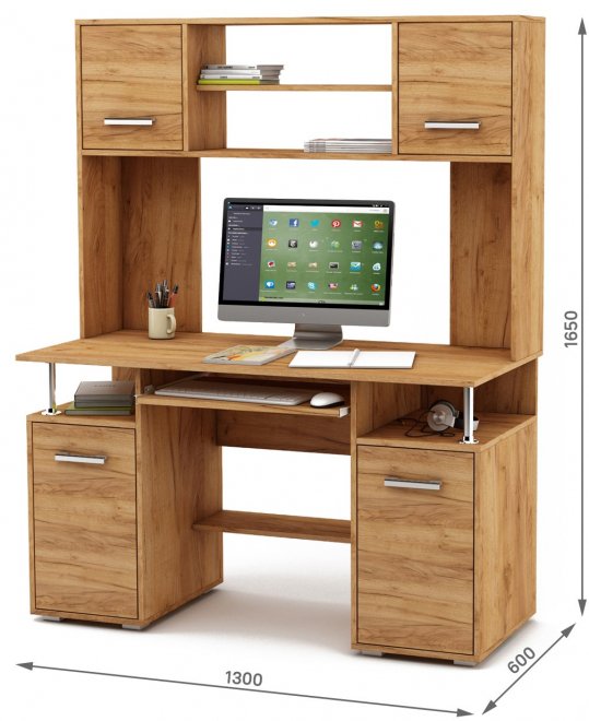 Компьютерный стол Амбер-17К дуб золотистый