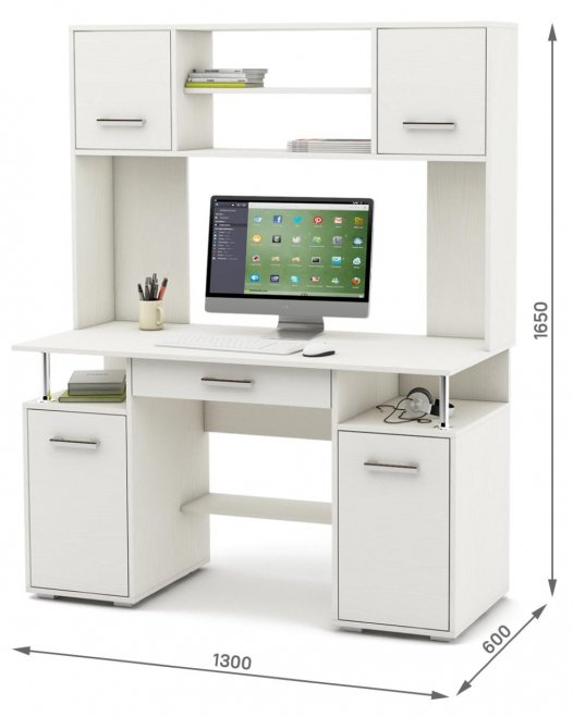 Компьютерный стол Амбер-17Я белый