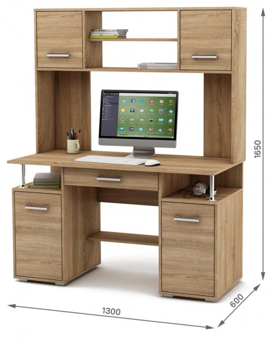 Компьютерный стол Амбер-17Я дуб сонома