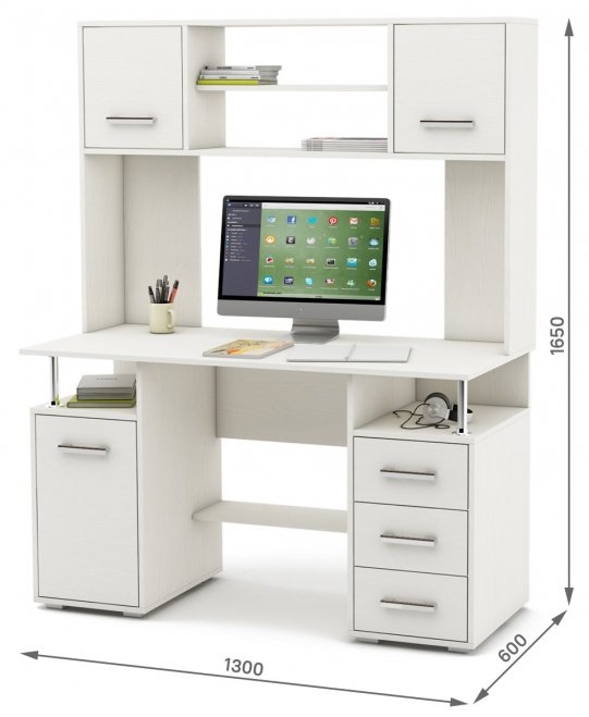 Компьютерный стол Амбер-18 белый