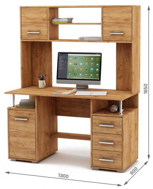 Компьютерный стол Амбер-18 дуб золотистый