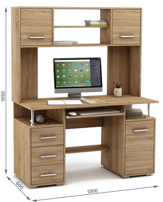Компьютерный стол Амбер-19К дуб сонома