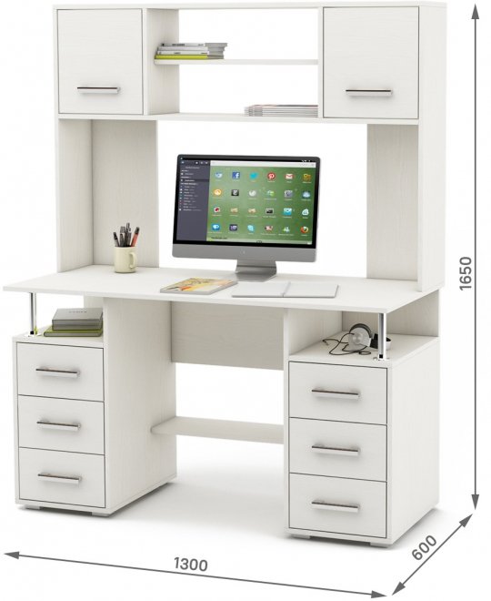 Компьютерный стол Амбер-20 белый