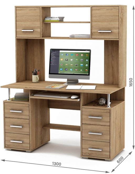 Компьютерный стол Амбер-20К дуб сонома