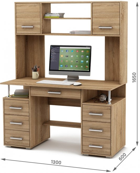 Компьютерный стол Амбер-20Я дуб сонома