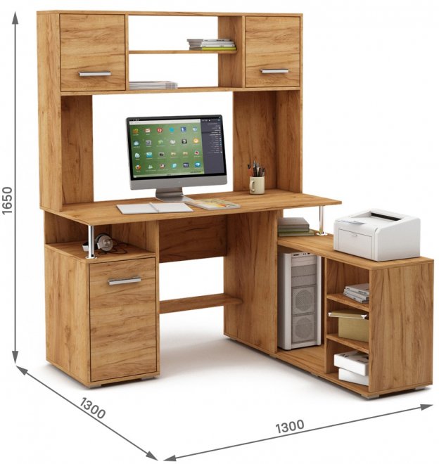 Компьютерный стол Амбер-22 дуб золотистый