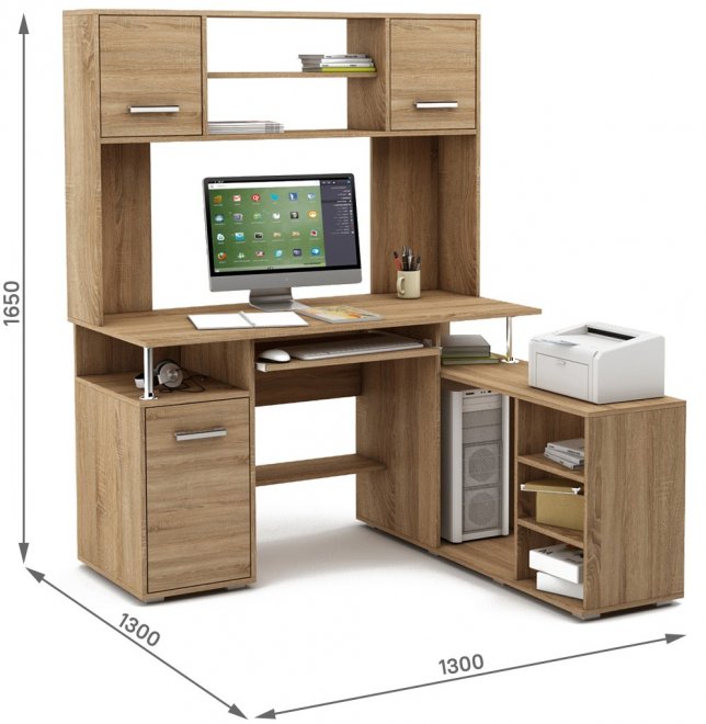 Компьютерный стол Амбер-22К дуб сонома