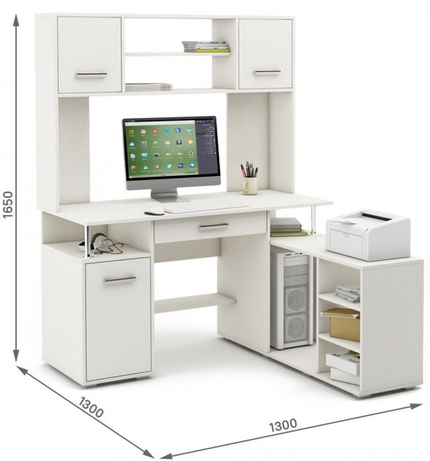 Компьютерный стол Амбер-22Я белый
