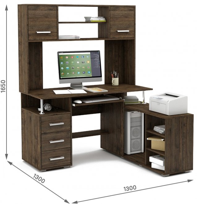 Компьютерный стол Амбер-24К дуб апрель темный