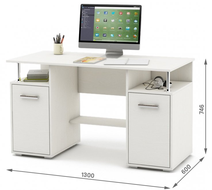 Компьютерный стол Амбер-5 белый